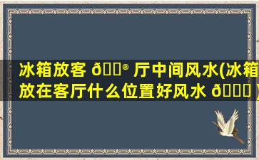 冰箱放客 💮 厅中间风水(冰箱放在客厅什么位置好风水 🐟 )